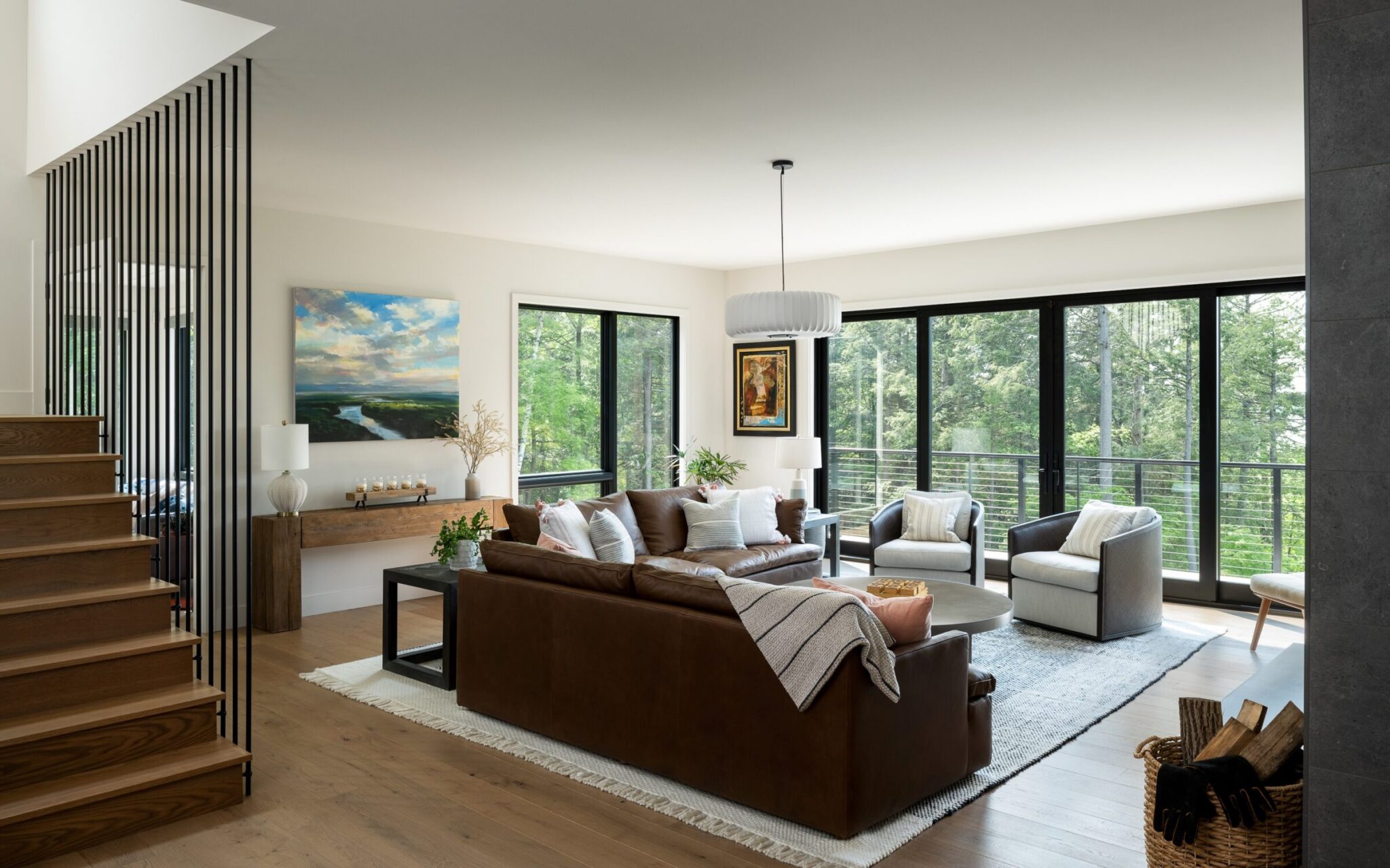 JoanHeatonArchitects_Shelburne-Pond-Home_Living-Room-Stair
