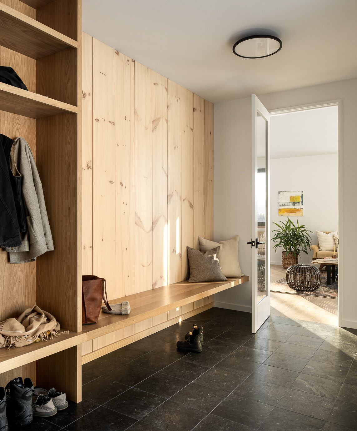 JoanHeatonArchitects_Hillside-Home_Mudroom_Wall-Paneling